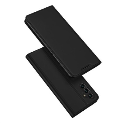Samsung Galaxy A13 5G (A04s) „Dux Ducis“ Skin sērijas melns ādas atvērams maciņš | Vacins.lv