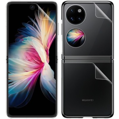Huawei P50 Pocket прозрачные защитные пленки (полностью закрывающиеся) для экрана и задней части | Vacins.lv