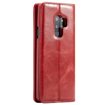 Samsung Galaxy S9+ (G965) „CaseMe“ solīds atvēramais ādas sarkans maciņš - maks | Vacins.lv