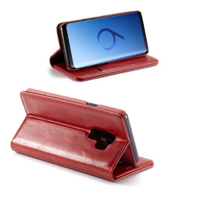 Samsung Galaxy S9+ (G965) „CaseMe“ solīds atvēramais ādas sarkans maciņš - maks | Vacins.lv