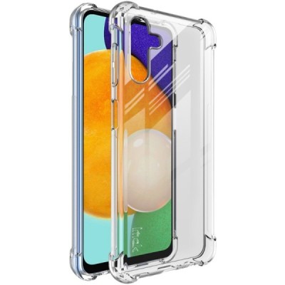 Samsung Galaxy A13 5G (A04s) Imak pastiprinātas aizsardzības cieta silikona (TPU) dzidrs vāciņš + ekrāna aizsargplēve | Vacins.l