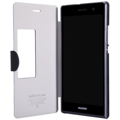 Huawei Ascend P7 „Nillkin“ Fresh atvēramais melns futrālis / Vacins.lv