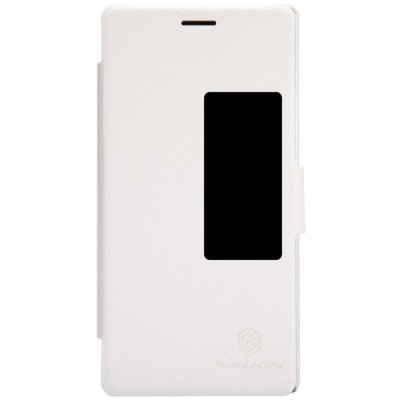 Huawei Ascend P7 „Nillkin“ Fresh atvēramais balts futrālis / Vacins.lv