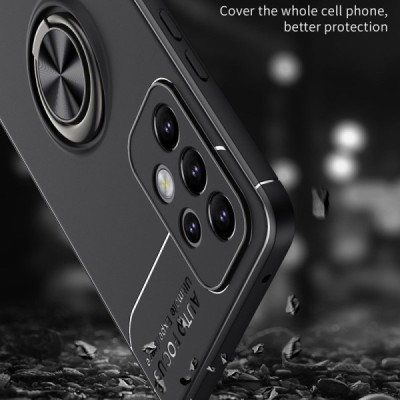 Твердый силиконовый чехол „Ring“ Kickstand (TPU) для Samsung Galaxy A53 5G (SM-A536B), чёрного цвета | Vacins.lv
