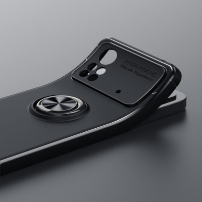 Xiaomi Poco X4 Pro „Ring“ Kickstand (TPU) melns apvalks | vacins.lv
