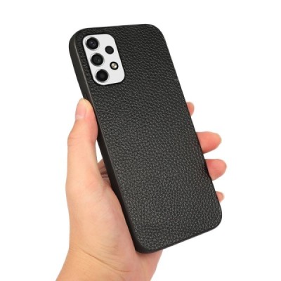 Samsung Galaxy A53 5G (SM-A536B) „Deluxe Leather“ melns ādas apvalks | Vacins.lv