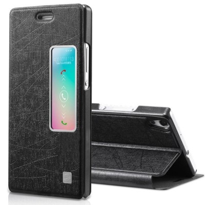 Huawei Ascend P7 ādas atvēramais melns TakeFans Charm maciņš / Vacins.lv