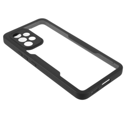 Samsung Galaxy A53 5G (SM-A536B) „Frame“ 360 (dzidrs) melns cieta silikona (TPU) apvalks | vacins.lv