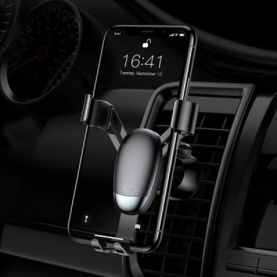 „Baseus“ Mini Gravity automašīnas telefona turētājs (restēm) - melns | Vacins.lv