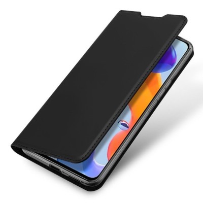 „Dux Ducis“ Skin серии Xiaomi Redmi Note 11 Pro чёрный кожаный чехол-книжка | Vacins.lv