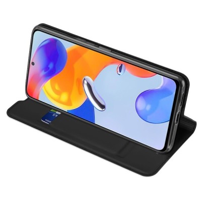 „Dux Ducis“ Skin серии Xiaomi Redmi Note 11 Pro чёрный кожаный чехол-книжка | Vacins.lv