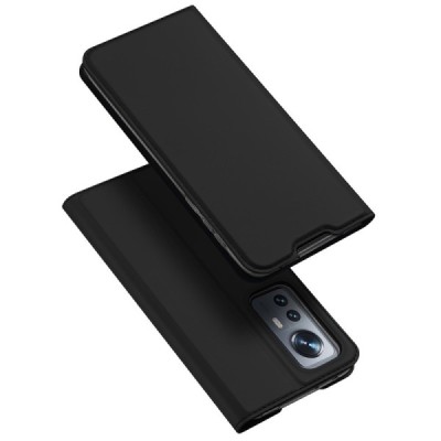 Xiaomi 12 „Dux Ducis“ Skin sērijas melns atvērams maciņš, maks | Vacins.lv