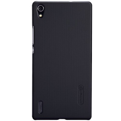 Huawei Ascend P7 Nillkin Frosted Shield melns plastmasas futrālis + ekrāna aizsargplēve / Vacins.lv