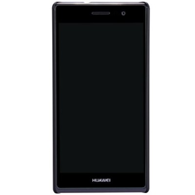Huawei Ascend P7 Nillkin Frosted Shield melns plastmasas futrālis + ekrāna aizsargplēve / Vacins.lv