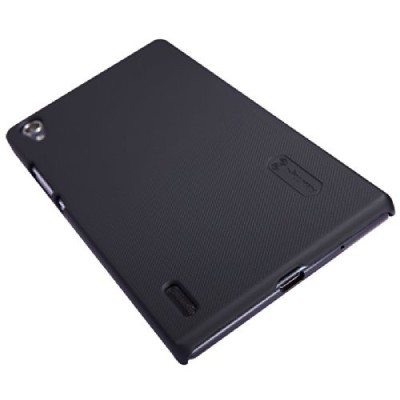 Huawei Ascend P7 Nillkin Frosted Shield melns plastmasas futrālis + ekrāna aizsargplēve / Vacins.lv