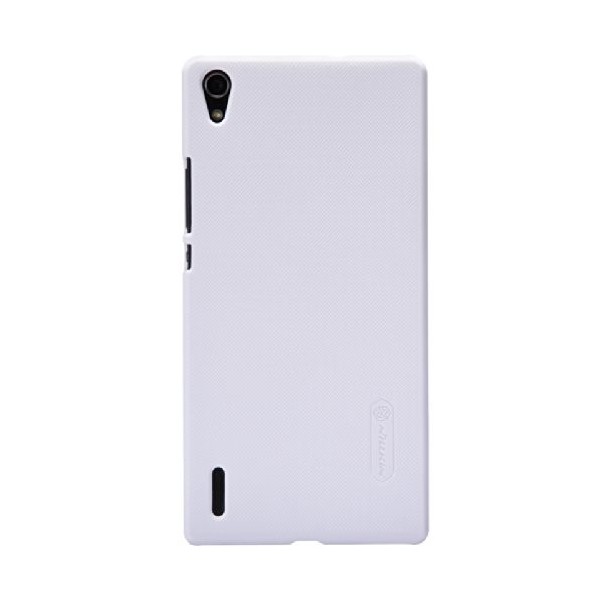 „Nillkin“ Frosted Shield dėklas - baltas + apsauginė ekrano plėvelė (Ascend P7)