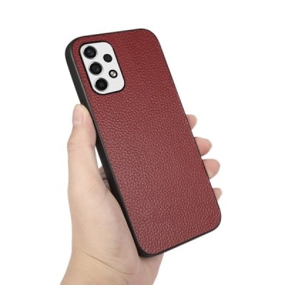 „Deluxe Leather“ Samsung Galaxy A53 5G (SM-A536B) бордовый кожаный чехол | Vacins.lv