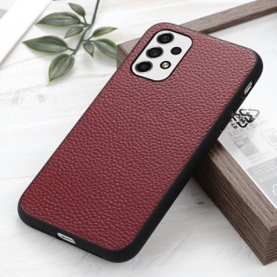 „Deluxe Leather“ Samsung Galaxy A53 5G (SM-A536B) бордовый кожаный чехол | Vacins.lv