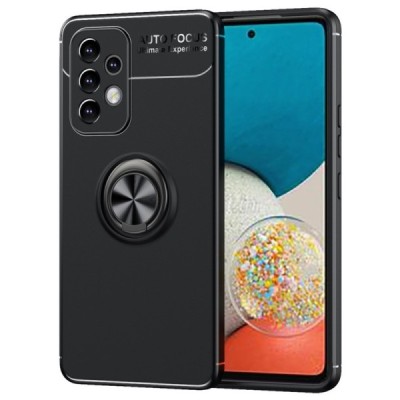 Твердый силиконовый чехол „Ring“ Kickstand (TPU) для Samsung Galaxy A33 5G (SM-A336E) - чёрный | Vacins.lv