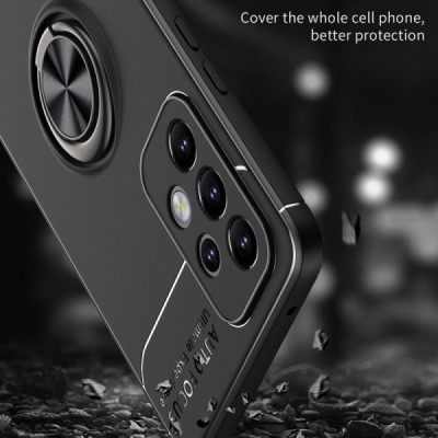 Твердый силиконовый чехол „Ring“ Kickstand (TPU) для Samsung Galaxy A33 5G (SM-A336E) - чёрный | Vacins.lv