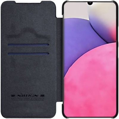 Greznais „Nillkin“ Qin sērijas ādas atvērams melns Samsung Galaxy A33 5G (SM-A336E) | Vacins.lv