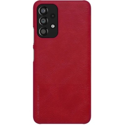 Роскошный красный кожаный чехол Nillkin Qin Series для Samsung Galaxy A33 5G (SM-A336E) | Vacins.lv