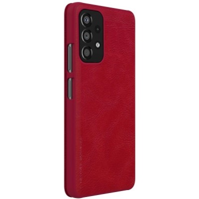 Роскошный красный кожаный чехол Nillkin Qin Series для Samsung Galaxy A33 5G (SM-A336E) | Vacins.lv