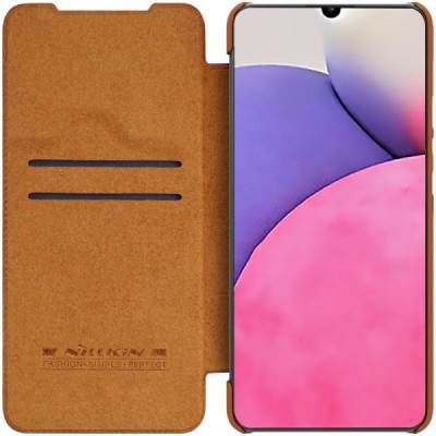 Greznais „Nillkin“ Qin sērijas ādas atvērams brūns Samsung Galaxy A33 5G (SM-A336E) | Vacins.lv