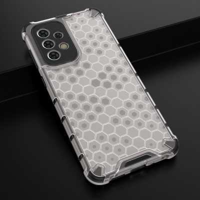 Honeycomb усиленная защита Samsung Galaxy A33 5G (SM-A336E) прозрачный твердый силикон (TPU) и пластиковый корпус | Vacins.lv
