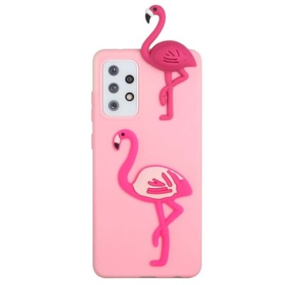 Samsung Galaxy A33 5G (SM-A336E) „Squezy“ Flamingo твердый силиконовый чехол TPU розового цвета | Vacins.lv