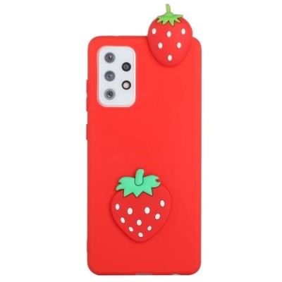 Samsung Galaxy A33 5G (SM-A336E) „Squezy“ Strawberry твердый силиконовый чехол TPU красного цвета | Vacins.lv
