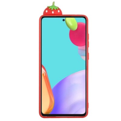 Samsung Galaxy A33 5G (SM-A336E) „Squezy“ Strawberry твердый силиконовый чехол TPU красного цвета | Vacins.lv