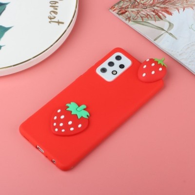 Samsung Galaxy A33 5G (SM-A336E) „Squezy“ Strawberry твердый силиконовый чехол TPU красного цвета | Vacins.lv