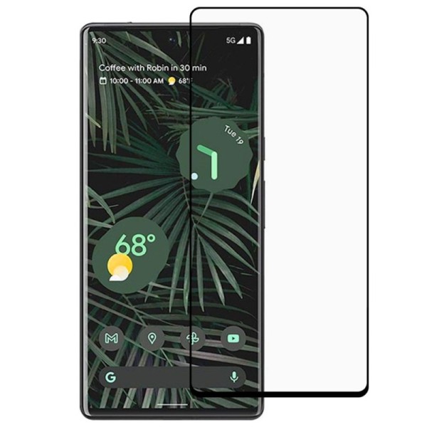 „Premium“ Tempered Glass pilnīgi aizsedzams ekrāna aizsargstikls 0.2 mm - melns (Pixel 6 Pro)