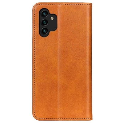 Samsung Galaxy A13 4G (SM-A135F, SM-A137F) „Split“ светло-коричневый кожаный чехол-книжка | Vacins.lv