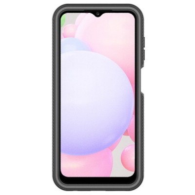 „Frame“ 360 Samsung Galaxy A13 4G (SM-A135F, SM-A137F) твердый силиконовый чехол TPU прозрачный с черной рамкой | Vacins.lv