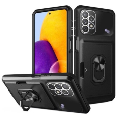 Samsung Galaxy A13 4G (SM-A135F, SM-A137F) „Armor“ Kickstand (TPU) чёрный чехол | Vacins.lv