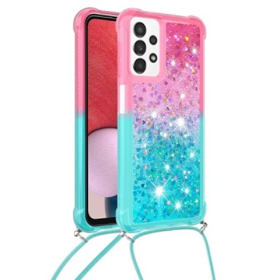 Samsung Galaxy A13 4G (SM-A135F, SM-A137F) Strap Shine твердый силиконовый чехол (TPU) - мятный / розовый | Vacins.lv