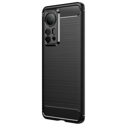 Xiaomi 12 Pro „Carbon“ твердый силиконовый чехол (TPU) - черный | Vacins.lv