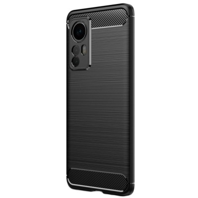 Xiaomi 12 (12X)  „Carbon“ твердый силиконовый чехол (TPU) - черный | Vacins.lv