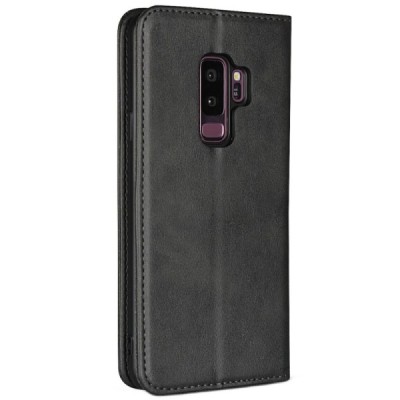 Samsung Galaxy S9+ (G965) „Split“ чёрный кожаный чехол-книжка | Vacins.lv
