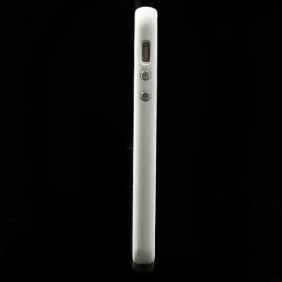 Apple iPhone 5 / 5S klasiskais balts cieta silikona rāmis (sānu apmale, bamperis) / Vacins.lv