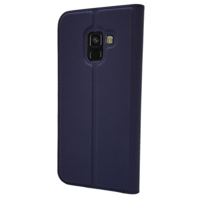 Samsung Galaxy A8 2018 (A530F) „Dux Ducis“ Skin sērijas zils ādas atvērams maciņš / Vacins.lv