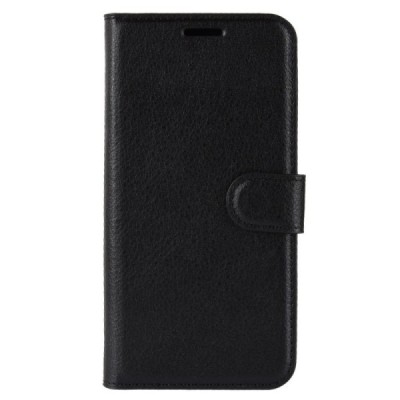 Google Pixel 3 atvēramais melns ādas Litchi maciņš (maks) | Vacins.lv