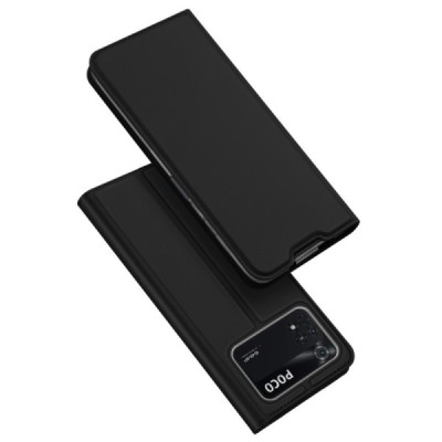 „Dux Ducis“ Skin серии Xiaomi Poco M4 Pro 4G чёрный кожаный чехол-книжка | Vacins.lv