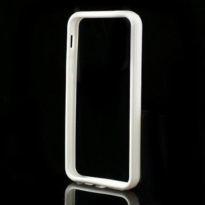 Apple iPhone 5 / 5S klasiskais balts cieta silikona rāmis (sānu apmale, bamperis) / Vacins.lv