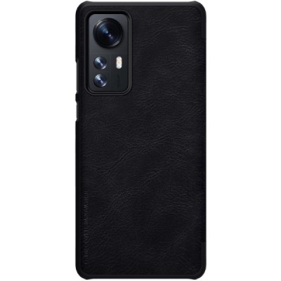 Роскошный чёрный кожаный чехол Xiaomi 12 (Xiaomi 12X) | Vacins.lv