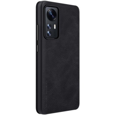 Роскошный чёрный кожаный чехол Xiaomi 12 (Xiaomi 12X) | Vacins.lv
