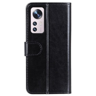 Xiaomi 12 (Xiaomi 12X) открываемый чёрный кожаный чехол - книжка | Vacins.lv