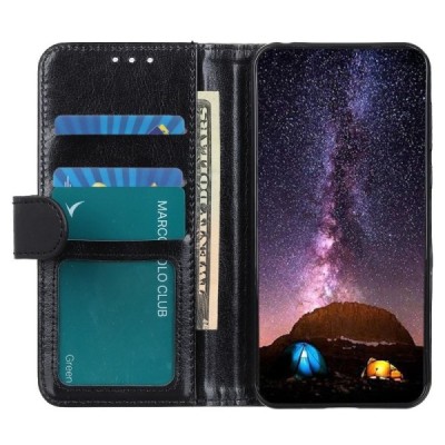 Xiaomi 12 (Xiaomi 12X) открываемый чёрный кожаный чехол - книжка | Vacins.lv